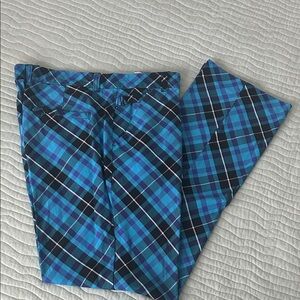 Blue Plaid Men's Golf Pants